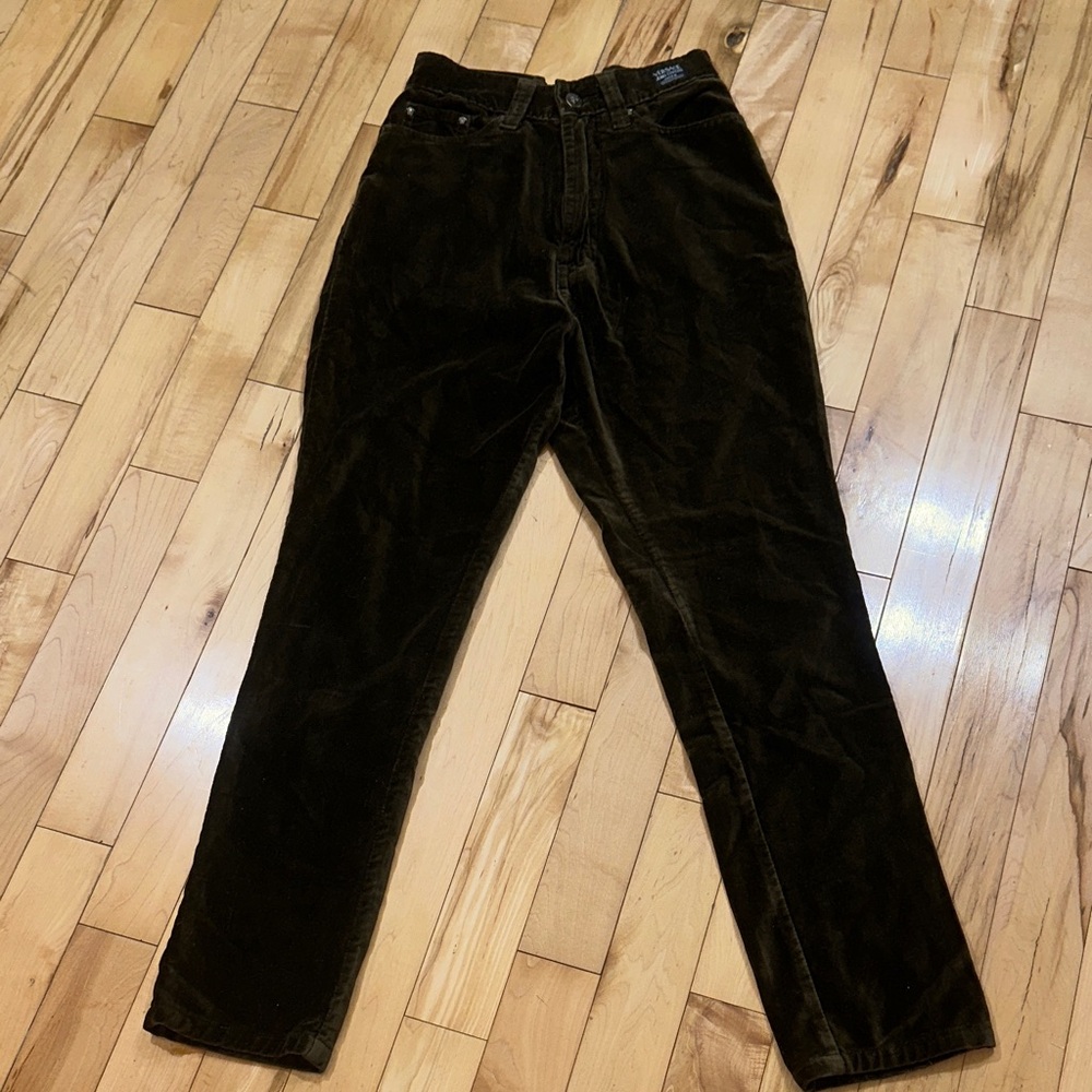 Versace Dark BrownGreen Velvety Pants